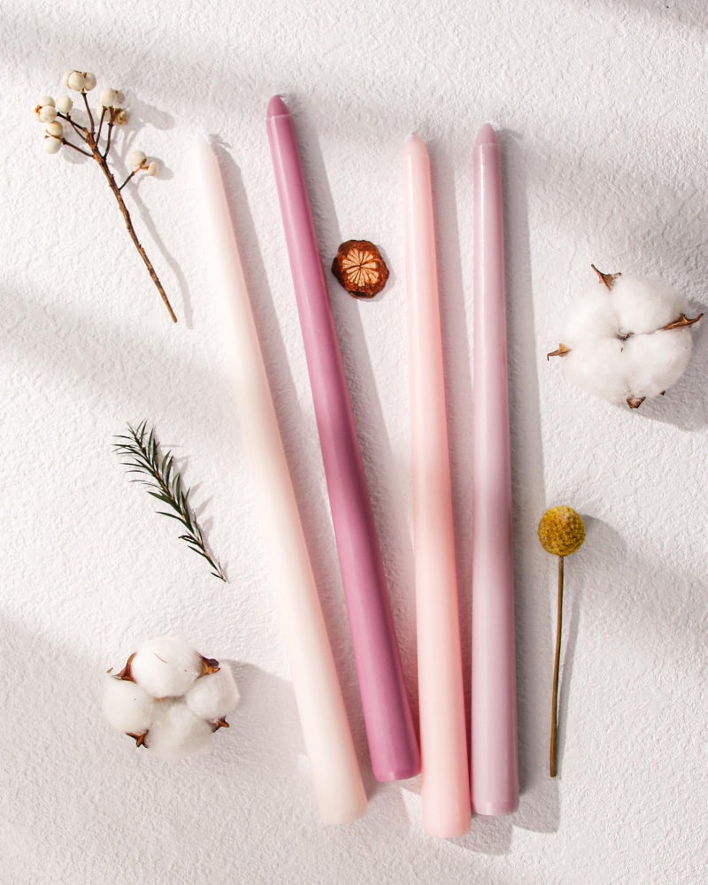Viyffo 12 Inch Purple Taper Candles Set of 4 Unscented Smokeless Long Tall Tapered Candle for Candlesticks Sticks Wedding Advent Home Decor Dinner Christmas - Image 2